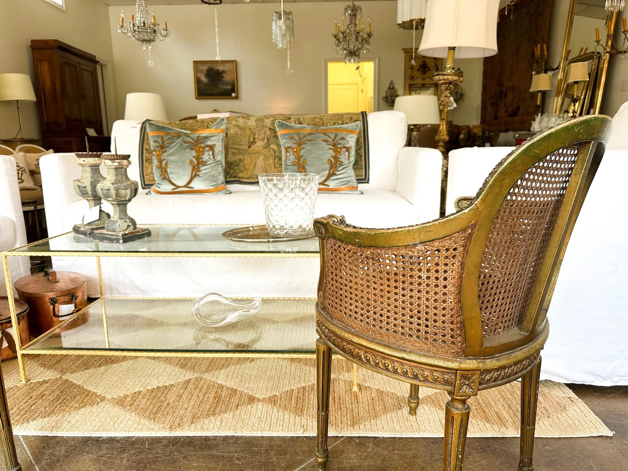 French Louis XVI Style Cane Chairs — St Romain Interiors